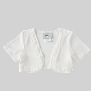 Sweet charmers  Elegant White Ruffle Bolero